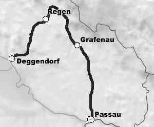 Landkarte Deggedorf - Passau