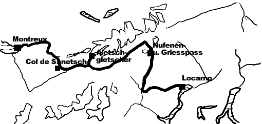 Landkarte Gletschertour