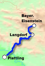 Karte Plattling - Bayer. Eisenstein