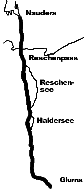 Karte Reschenpass